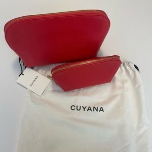 Cuyana Leather Travel Case Set - Red